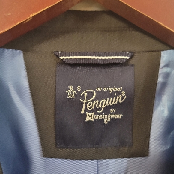 New Original Penguin Men's Black Wool Blend Two Button Suit Jacket 36R - Picture 6 of 8